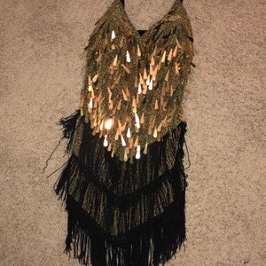 Black and gold dress
